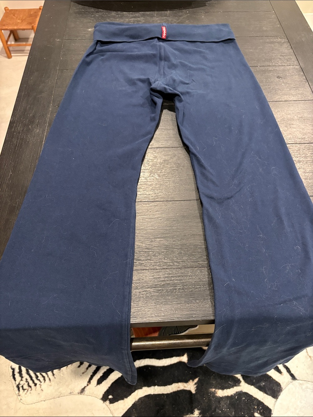 HARDTAIL -Women's Navy Fold-Over Waist Yoga Pants style #330 wide leg-